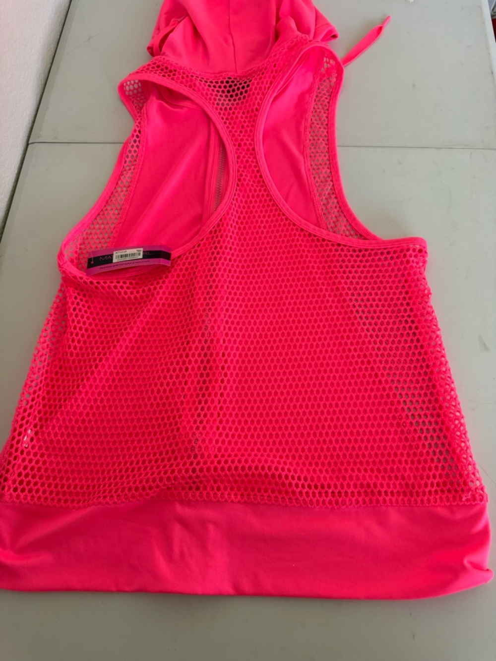 Small Hot Pink Sleeveless Hoodie Zip-Up - Picture 2 of 3